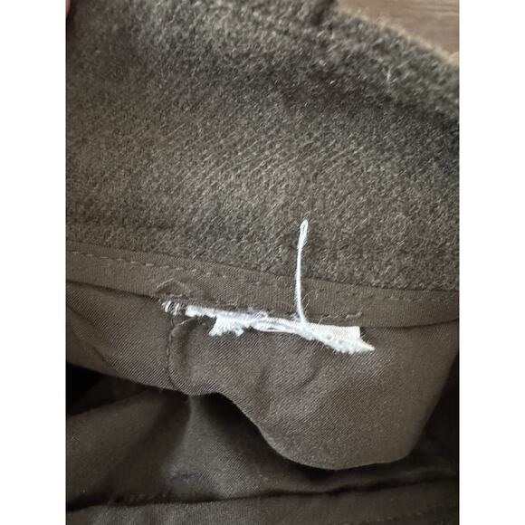 Vince Wool Pants Culottes Crop Wide Leg Pleated Dark Olive Green 8 - Picture 8 of 8